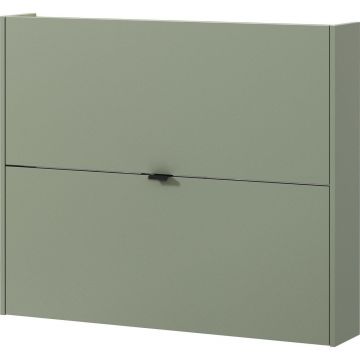 Pantofar verde prăfuit cu deschidere înclinată/suspendat cu aspect de lemn de stejar 100x83x18 cm Ameca – Germania