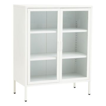 Vitrină albă din oțel 80x102x40 cm Acier – Premier Housewares