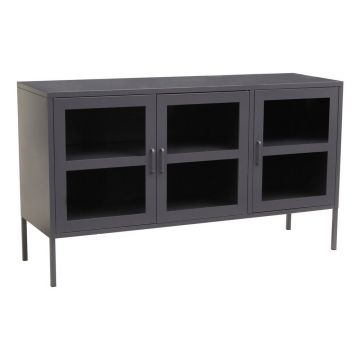 Vitrină gri din oțel 140x80x45 cm Acier – Premier Housewares