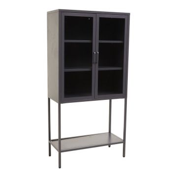 Vitrină gri din oțel 75x150x35 cm Acier – Premier Housewares