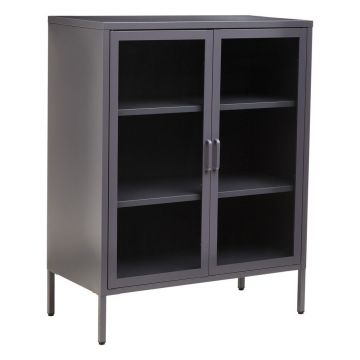 Vitrină gri din oțel 80x102x40 cm Acier – Premier Housewares