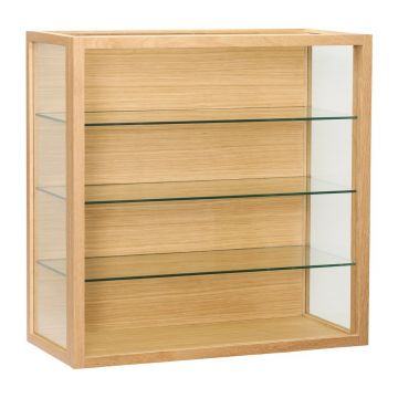 Vitrină în culoare naturală cu aspect de lemn de stejar suspendată 60x60x27 cm Poetic – Hübsch