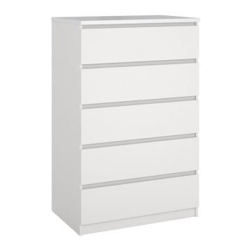 Comodă albă 77x121x50 cm Naia – Tvilum