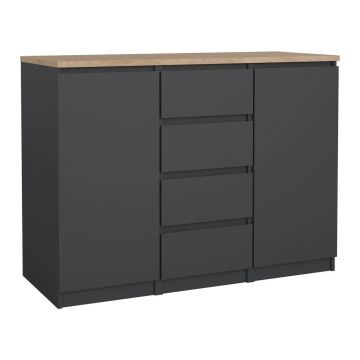 Comodă gri închis 121x91x50 cm Naia – Tvilum
