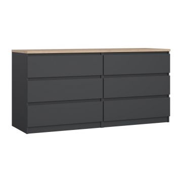 Comodă gri închis 154x76x50 cm Naia – Tvilum