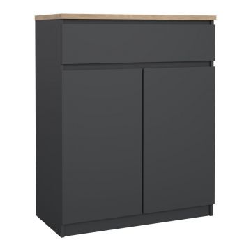 Comodă gri închis 80x100x40 cm Naia – Tvilum