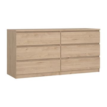 Comodă în culoare naturală cu aspect de lemn de stejar 154x76x50 cm Naia – Tvilum