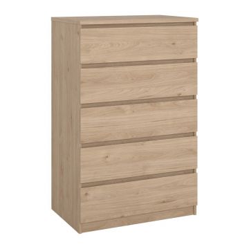 Comodă în culoare naturală cu aspect de lemn de stejar 77x121x50 cm Naia – Tvilum