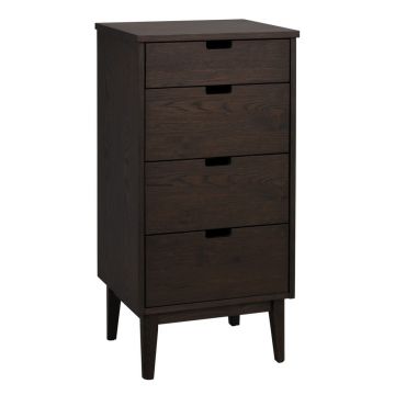 Comodă în culoare naturală închisă din lemn de stejar 45x92x38 cm Garrison – Rowico