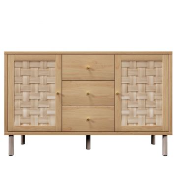 Comodă în stil rustic cu 2 uși, Culoare naturală | Aosom Romania
