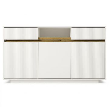 Comodă modernă cu bandă LED, Alb | Aosom Romania