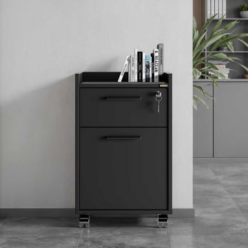 Corp Mobil GKS-920-EE-1 Home Collection® Gaming cu 2 sertare si incuietoare, Negru, 40x56x40 cm - Negru