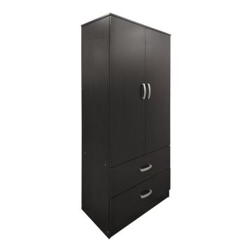 Dulap Athos cu 2 usi si 2 sertare, 80x42x180 cm - Nuc