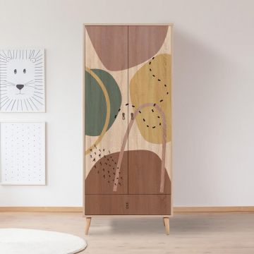 Dulap de Haine City, Multicolor, 80x190x45 cm - Multicolor