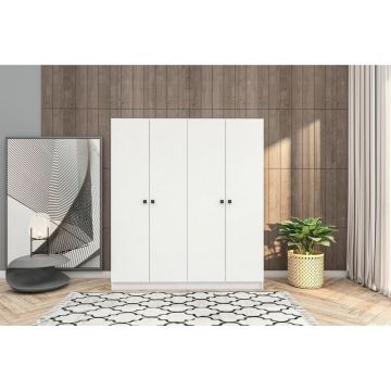 Dulap de Haine cu 6 Usi si 13 Rafturi, Alb, 120x170x41 cm - Alb