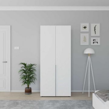 Dulap Haine GRD-1725-DD-2 Home Collection® Oryana cu 2 usi si 5 rafturi, Alb - Nuc, 90x210x62 cm - Alb