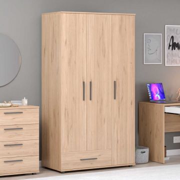 Dulap Haine GRD-631-BB-2 Home Collection® Trendline, 3 usi, 1 sertar, Alb - Stejar, 103x187x52 cm - Stejar