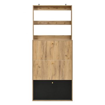 Dulap modern pentru pantofi cu cârlige, Culoare naturală | Aosom Romania