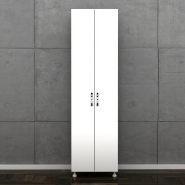 Dulap multifunctional A2622 Home Collection® Diamond, 8 rafturi, 2 Usi, Alb, 50x181x37 cm - Alb