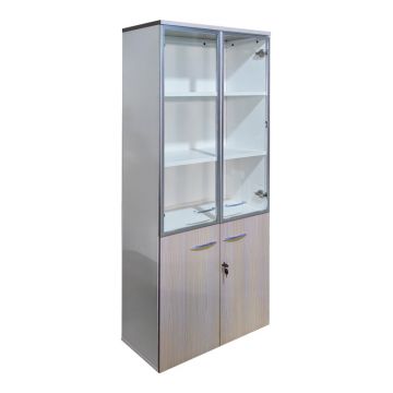 Dulap multifunctional Office, Sticla, Sonoma, 80x40x200 cm - Sonoma