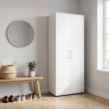 Dulap Multifunctional SHC-529-BB-2 Home Collection® Porto, 2 usi, 8 rafturi, Alb, 76x187x36 cm - Alb