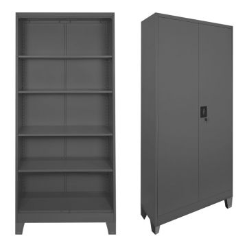Dulap multifunctional Ugren, Metal, 90x40x190 cm - Antracit