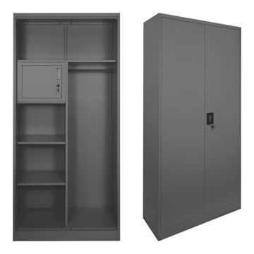 Dulap multifunctional Zogi, Metal, 90x45x180 cm - Antracit