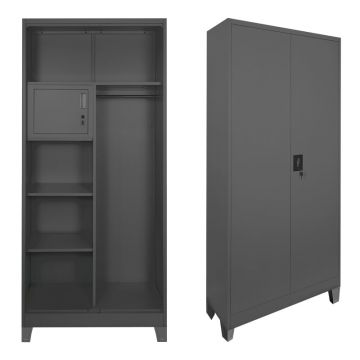 Dulap multifunctional Zogi, Metal, 90x45x190 cm - Antracit