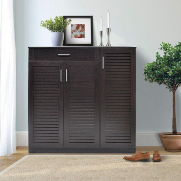 Dulap pantofi  MDF, Sante 30 perechi, 120 x37 x 123cm - Negru