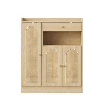 Dulap pentru pantofi din rattan, Culoare naturală | Aosom Romania