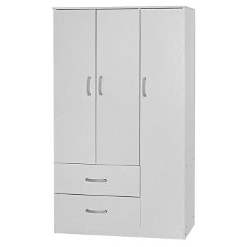 Dulap Zelia cu 2 usi si sertare, 90x42x180 cm - Alb