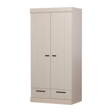 Șifonier grej din lemn de pin 94x195x53 cm Connect – WOOOD