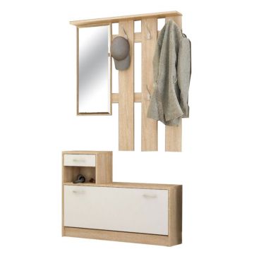 Mobilier de hol Jamie, 100x28x187 cm - Alb