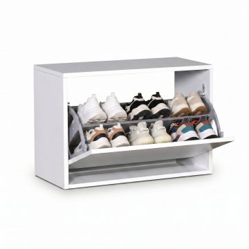 Pantofar Băncuță SHC-110-BB-1 Home Collection®, cu Șezut, 6 Perechi, 60x42x30 cm - Alb
