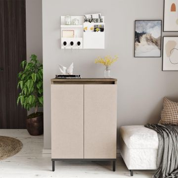 Pantofar Hol cu 2 usi si 3 Rafturi, Maro, 60x86x36 cm - Maro