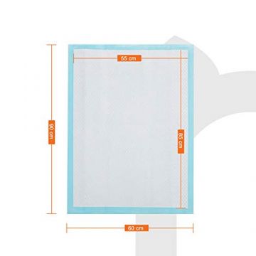 Set 100 covorase absorbante pentru catelusi, Feandrea, Alb-Albastru, 60x90x0.1 cm