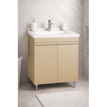 Set Baza front MDF si Lavoar seria 886, montat, 60 cm, cappuccino