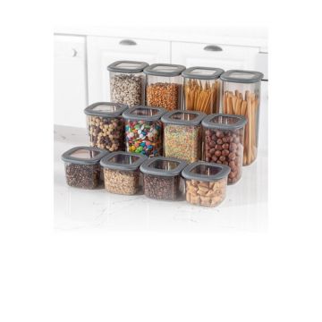 Set cutie de depozitare, Gri, 10x10x24.5 cm - Gri