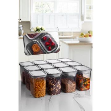 Set cutie de depozitare, Gri, 12x16.5x16.5 cm - Gri