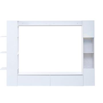 Sistem de living compact 4 piese, Alb | Aosom Romania