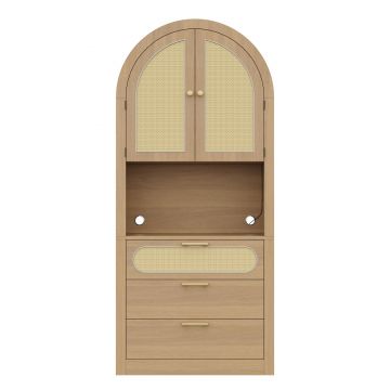 Vitrină modernă, Culoare naturală | Aosom Romania