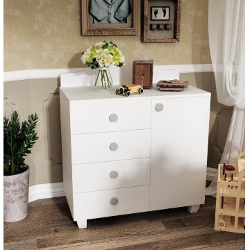 Dulap Copii Pearl, Alb, 90x40x100 cm - Alb