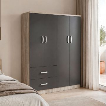 Dulap cu 2 sertare, Athos, Pako, Sonoma 120.5x42x181 cm