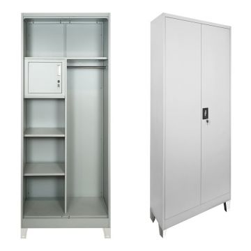 Dulap din metal, compartimentat,, Zogi, Pako, Gri deschis 70x40x190 cm