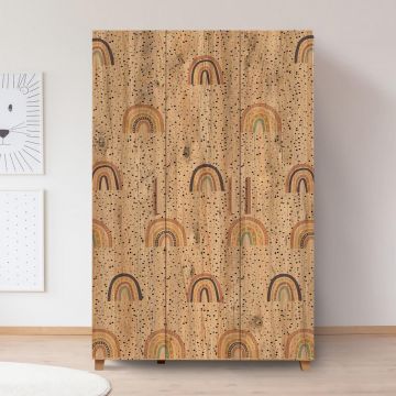 Dulap Haine Hedera 11, Stejar, 189x48x120 cm - Crem