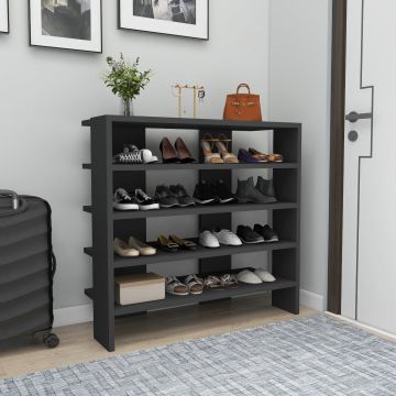 Pantofar Fuat, 4 Rafturi Larg, 16 - 20 Perechi,  76 x 72 x 32 cm - Gri