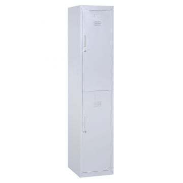 Dulapior Haine din Otel 4 Rafturi 2 Usi cu Inchidere de Siguranta, Gri, 38x46x180cm Vinsetto | Aosom Romania