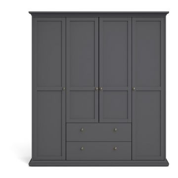Șifonier gri 181x201 cm Paris – Tvilum