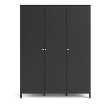 Șifonier negru 150x199 cm Madrid – Tvilum