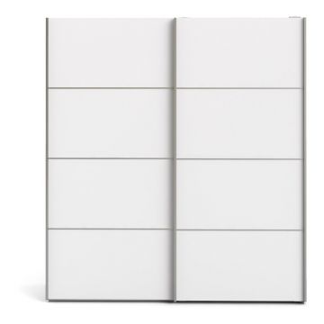 Șifonier cu uși glisante Tvilum Verona, 182x202 cm, alb